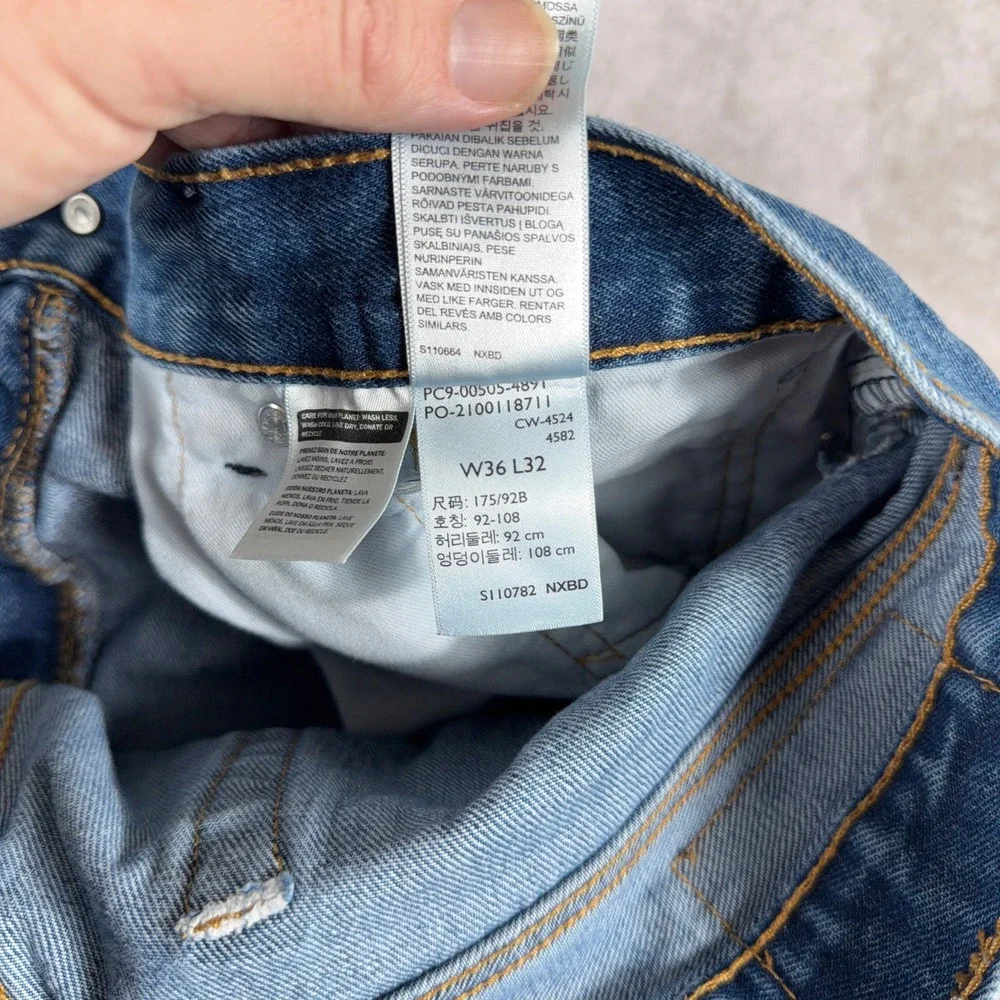 Levi's‎ 505 Regular Fit Straight Leg Denim Jeans W36 L32 Medium Wash Blue